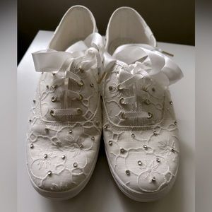 Keds X Kate Spade New York Champion Lace Sneakers, creamy white, size 9